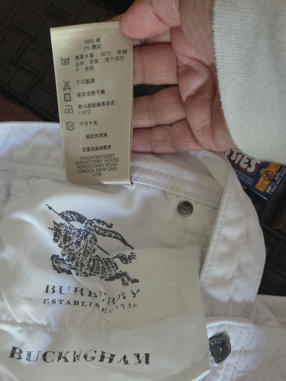 BURBERRY White Cotton Midi Length Jeans